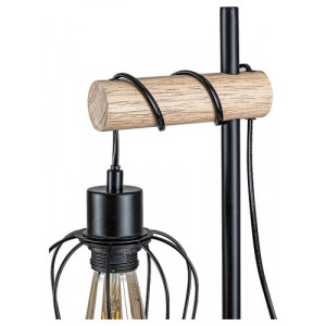Veioza Fabian 1xE27 metal/lemn negru Rabalux
