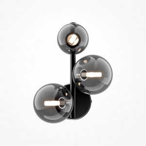 Aplica Dallas 3xG9 metal/sticla negru/fumuriu Maytoni