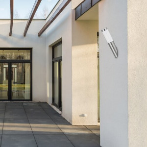 Aplica exterior Inox torch 1xE27 metal/acril nichel/alb Rabalux