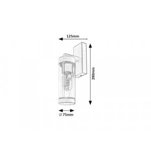 Aplica exterior Kolta 1xE27 metal/acril negru/transparent Rabalux