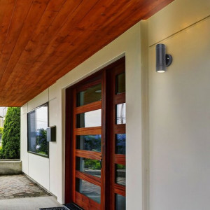 Aplica exterior Medina 1xGU10 acril negru/transparent Rabalux