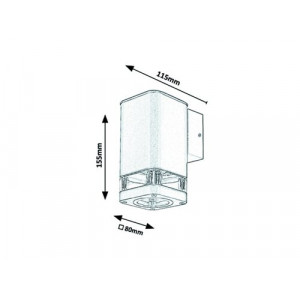 Aplica exterior Sintra 1xGU10 metal/acril negru/transparent Rabalux