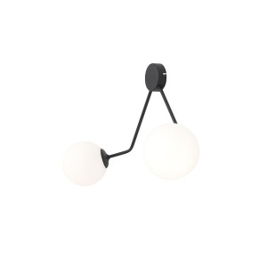 Aplica Holm S 2xE14 metal/sticla negru Aldex
