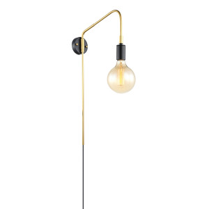 Aplica Malene 1xE27 metal negru/auriu Italux