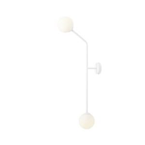 Aplica Pure V 2xE14 metal/sticla alb Aldex