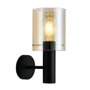 Aplica Sardo 1xE27 metal/sticla negru/amber Italux