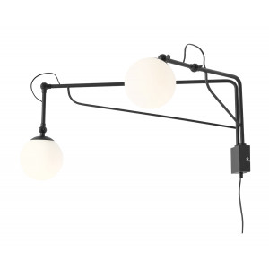 Aplica Soho 2xE14 metal/sticla negru Aldex