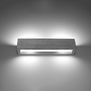 Aplica Vega 2xE27 ciment/sticla gri rectangular - Img 3