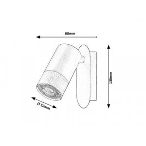 Aplica Zircon 1xGU10 metal negru/argintiu Rabalux
