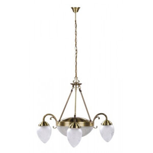 Candelabru Annabella 3+2xE27+E14 metal/sticla bronz/alb Rabalux
