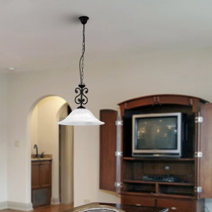 Candelabru Dorothea 1xE27 metal/sticla negru/alb Rabalux