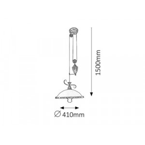 Candelabru Elisett 1xE27 metal/sticla bronz Rabalux