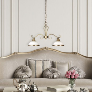 Candelabru Elisett 2xE27 metal/sticla bronz Rabalux