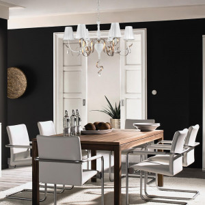 Candelabru Intreccio metal/textil alb/auriu Maytoni