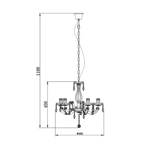 Candelabru Magnolia 5xE14 metal/acril transparent Zuma Line