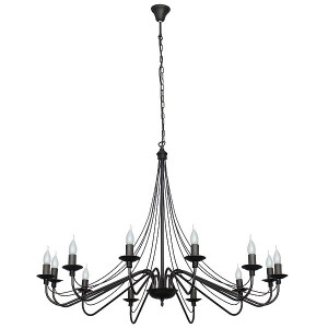 Candelabru Roza 12xE14 metal negru Aldex