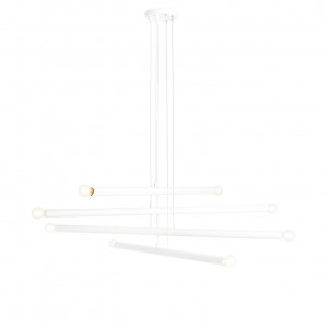 Candelabru Tubo 8xE14 metal alb Aldex