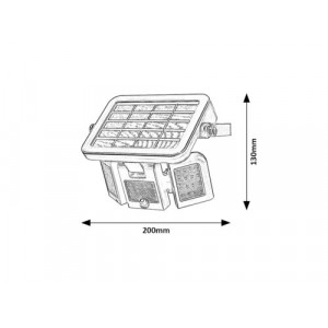 Lampa solara Lihull LED 9.6W acril negru Rabalux