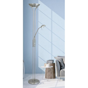 Lampadar Beta 1+1xR7s+G9 metal/sticla nichel Rabalux