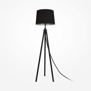 Lampadar Calvin 1xE27 metal/lemn/textil negru Maytoni