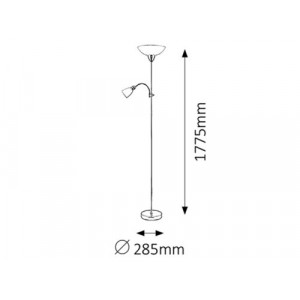 Lampadar Diana 1+1xE27+E14 metal/sticla/acril nichel/alb Rabalux