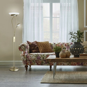 Lampadar Gamma 1+1xR7s+G9 metal/sticla bronz Rabalux