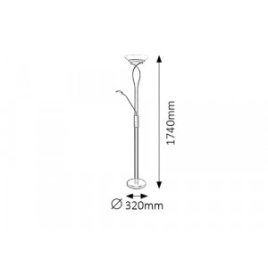 Lampadar Gamma Trend 2+1xE27+G9 metal/sticla negru/alb Rabalux
