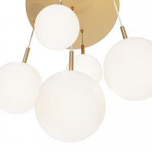 Lustra Basic form 5xE14 metal/sticla auriu/alb Maytoni