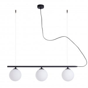 Lustra Beryl 3xE14 metal/sticla negru Aldex