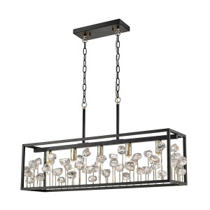 Lustra Caroline 5xE14 metal/sticla negru/auriu/transparent 860 mm Zuma Line