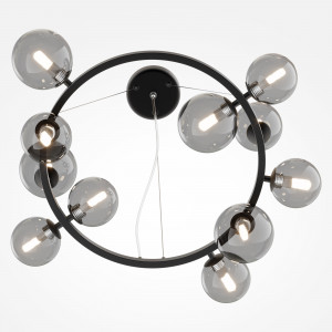 Lustra Dallas 11xG9 metal/sticla negru/fumuriu Maytoni