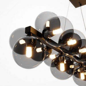 Lustra Dallas 25xG9 metal/sticla negru/fumuriu Maytoni