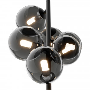 Lustra Dallas 6xG9 metal/sticla negru/fumuriu Maytoni