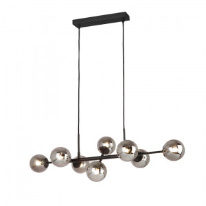 Lustra Erimida 8xG9 metal/sticla negru Italux
