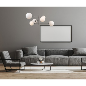 Lustra Evora 6xG9 metal/sticla nichel satinat Italux