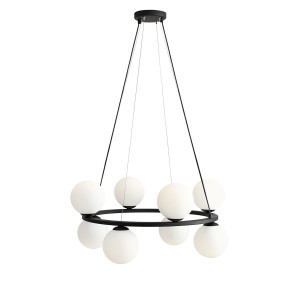 Lustra Krone 8xE14 metal/sticla negru Aldex