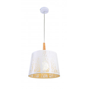 Lustra Lantern 1xE27 metal/lemn alb Maytoni