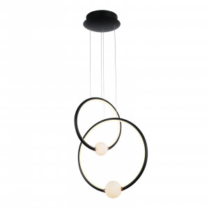 Lustra Lozanna LED 44.8W 2420 lumeni metal/sticla negru/roz Italux