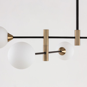 Lustra Marino 4xG9 metal/sticla negru/alama/alb Italux