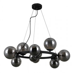 Lustra Montora 11xG9 metal/sticla negru Italux