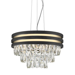 Lustra Naica 4xE14 metal/cristal negru/transparent Zuma Line