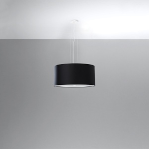 Lustra Otto 50 5xE27 textil/sticla/metal negru - Img 2