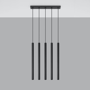 Lustra Pastelo 5xG9 metal negru tubular - Img 2