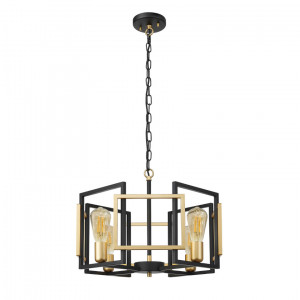 Lustra Primero 4xE27 metal auriu/negru mat Italux