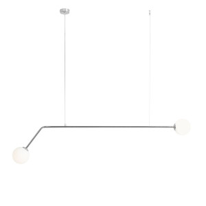 Lustra Pure 2xE14 metal/sticla crom Aldex