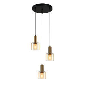 Lustra Santia 3xE27 metal/sticla cupru/transparent Italux