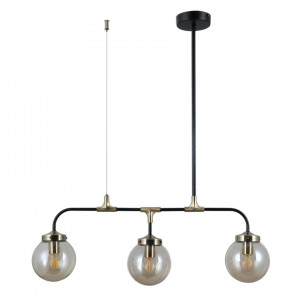Lustra Valpena 3xE14 metal/sticla negru mat/bronz antichizat Italux