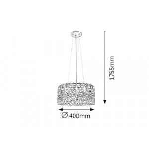 Pendul Alessandra 3xE27 metal/lemn negru Rabalux