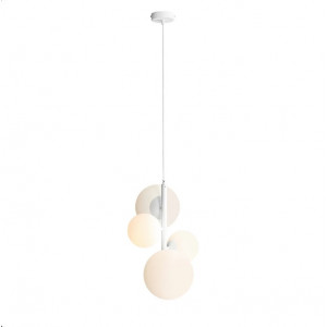 Pendul Bloom 4 Metal Sticla Alb Aldex