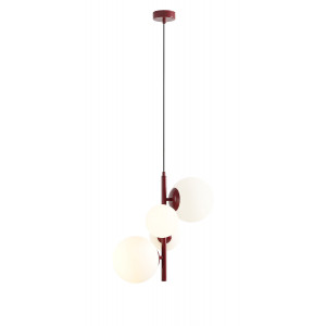 Pendul Bloom 2xE14+2xE27 metal/sticla rosu Aldex